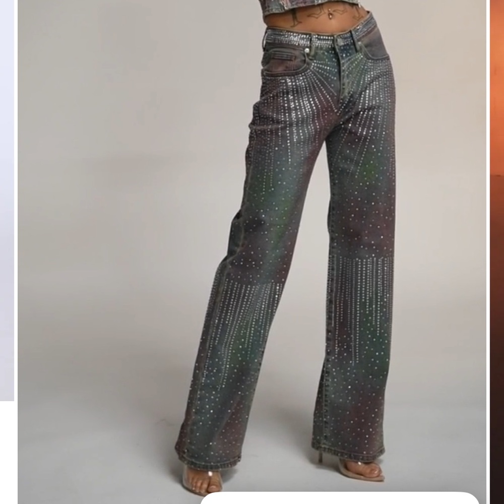 AKIRA Multicolor Sparkling Galaxy Jeans